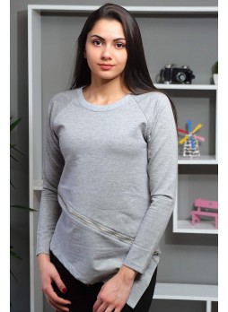 Çapraz Fermuar Detay GRi Sweat