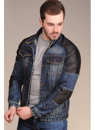 Deri Detay Kot Ceket