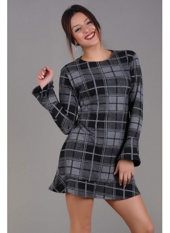 Ekoseli Füme Elbise