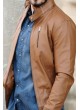 erkek deri ceket tek fermuarlı cep kahve