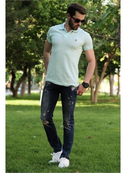 erkek kot desenli lacivert