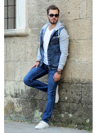 erkek kot yıkamalı koyu mavi