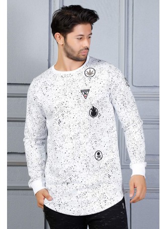 erkek sweat armalı beyaz