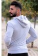 erkek sweat kol fermuar detaylı gri