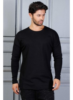 erkek sweat kollar katlı siyah