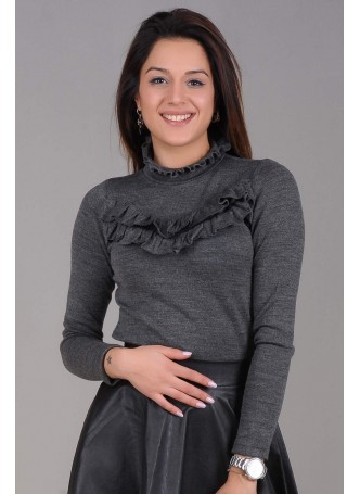 Fırfırlı Füme Bluz