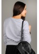 Gümüş Siyah Şeritli Sweat