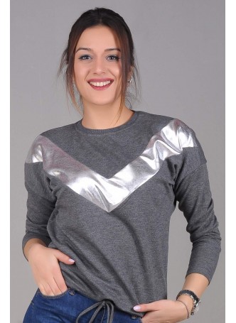 Gümüş V Şeritli Füme Sweat