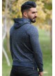 Kapşonlu Sweat Baskılı Füme