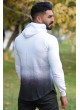 Kapşonlu Sweat Beyaz Antrasit Geçişli