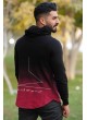Kapşonlu Sweat Bordo Siyah Geçişli