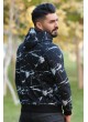 Kapşonlu Sweat Rıch Baskılı Siyah