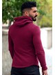 Kesecep Kapşonlu Bordo Ceket