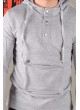 Kesecep Kapşonlu Sweat Gri
