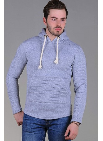 Kesecep Tırtıklı Gri Sweat