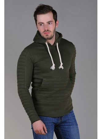 Kesecep Tırtıklı Haki Sweat