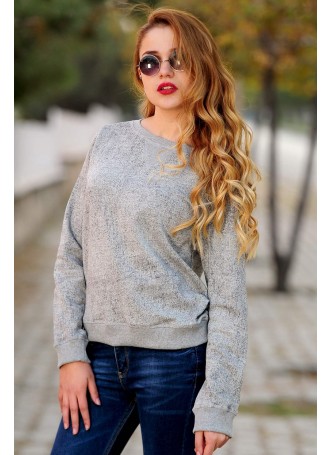 Kırçıllı Desen Gri Sweat