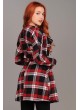 Kırmızı Siyah Ekoseli Kaşe mont