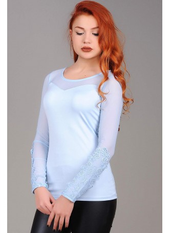 Kol dantel Açık Mavi Bluz