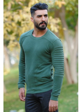 Kol Tırtıklı CEpli Sweat Yeşil