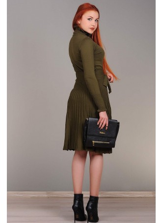 Kuşaklı Yeşil Elbise