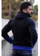 Martı Desenli Kapşonlu Sweat Lacivert