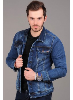 Mavi Yıkamalı Kot Ceket