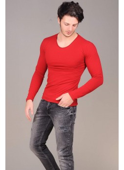 o Yaka Kırmızı Sweat