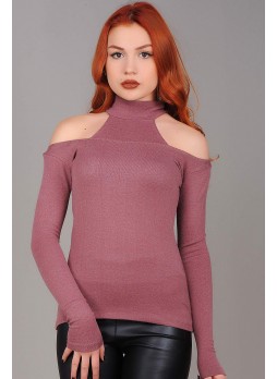 Omuz Açık Bordo Bluz