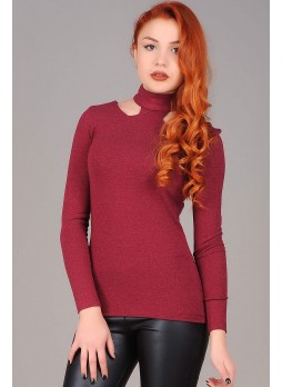 Omuz Açık bordo Bluz