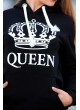Queen Baskılı Sweat Siyah