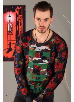 renkli baskı füme sweat
