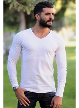 Renkli Benekli Sweat Beyaz