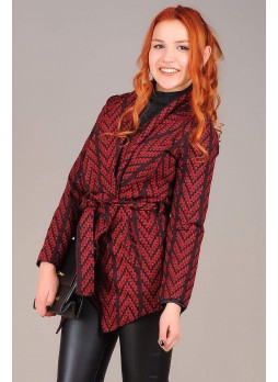 Şal Yaka Bordo Kaşe Mont