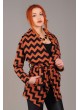 Şal Yaka Zigzag Desen Kaşe Mont