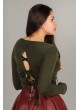 Sırt Bağcıklı Yeşil Bluz