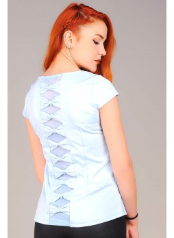 Sırt Desenli Mavi Bluz