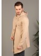 Tek Düğme Kapşonlu Hırka Krem
