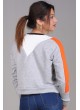 Turuncu Çizgili Gri Sweat