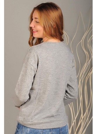 Wrong Baskılı Sweat Grii