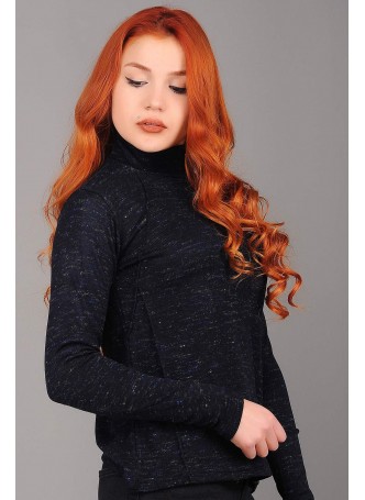 Yarım :Balıkçı Benekli Lacivert Triko Kazak