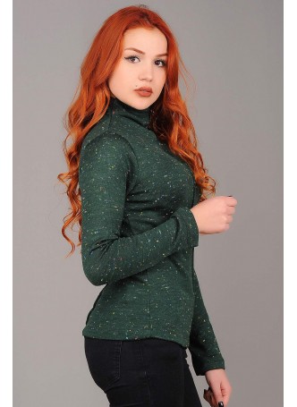 Yarım Balıkçı Benekli Yeşil Triko