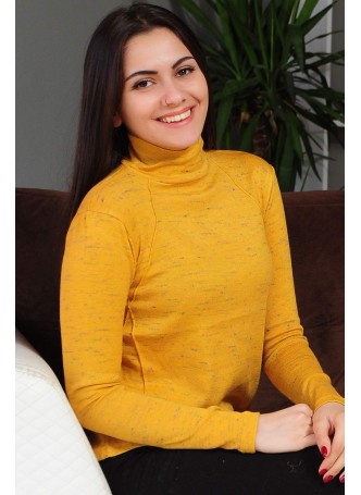 Yarım Balıkçı Sarı Triko Kazak