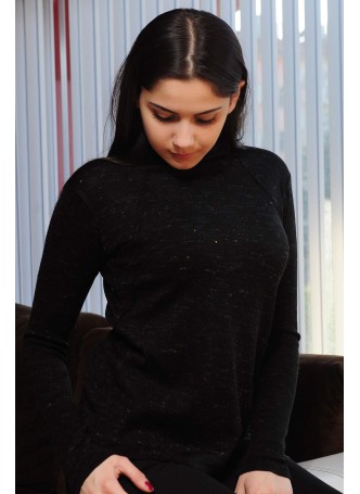 Yarım Balıkçı Siyah Triko Kazak