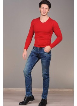 Yıkamalı Lacivert Kot Pantolon