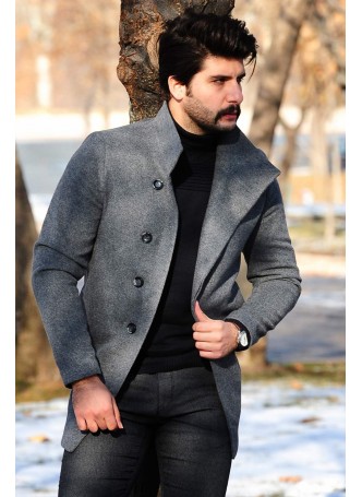 Şal Yaka Kaşe Kaban Füme