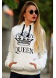 King & Queen Sweat Beyaz Sevgili Kombini