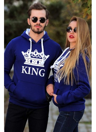 King & Quenn Sweat Mavi