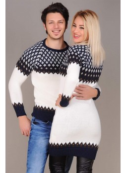Sevgili Kombini Beyaz Laci Desenli