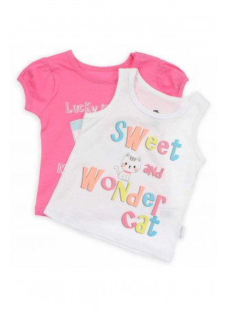 Wonder Kids Kız Bebek 2 li Tshirt 010-2701-022